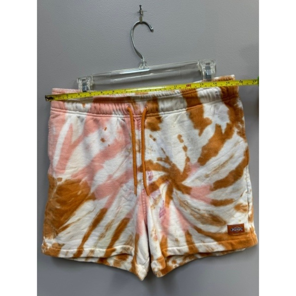 Dickies Orange Pink Tie Dye Fleece Sweat Shorts Mens Medium Drawstring EUC - Picture 8 of 8